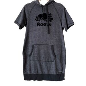 Roots Canada Dress‎ Hoodie Short Sleeve Gray Athleisure Casual Womens Size S